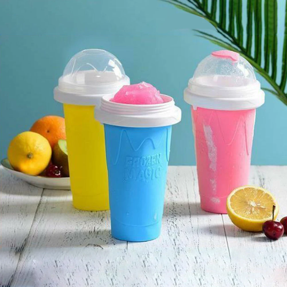 

Silicone Squeeze Homemade Smoothie Sand Cups Quick Frozen Slushy Shake Ice Cream Maker Fast Cooling Pinch Into Cup Magic Bottle