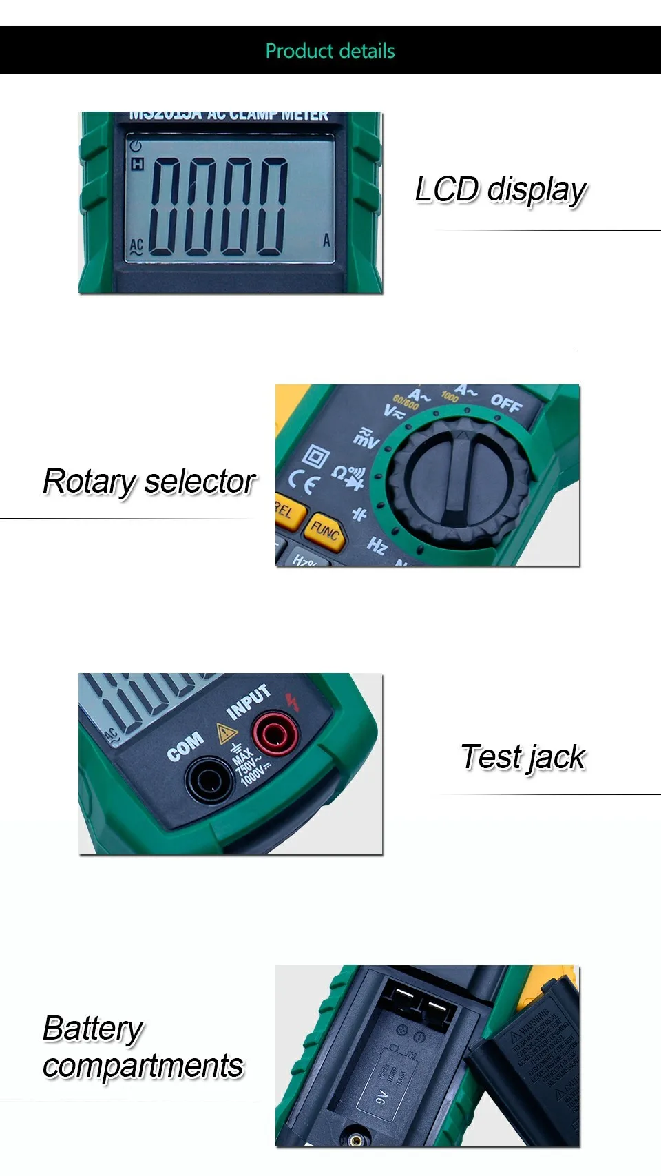MASTECH MS2015A Автоматический цифровой AC 1000A токовые клещи True RMS мультиметр Частота Емкость тестер НТС