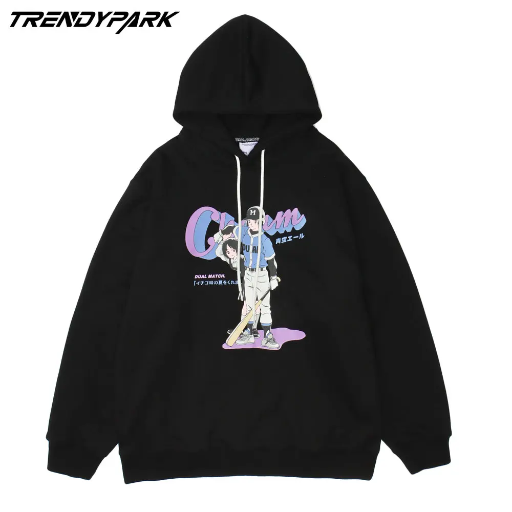 

Men Hoodie Hip Hop Oversized Anime Japanese Print Harajuku Pullover 2021 Autumn Cotton Fleece Hooded Streetwear Sweatshirt