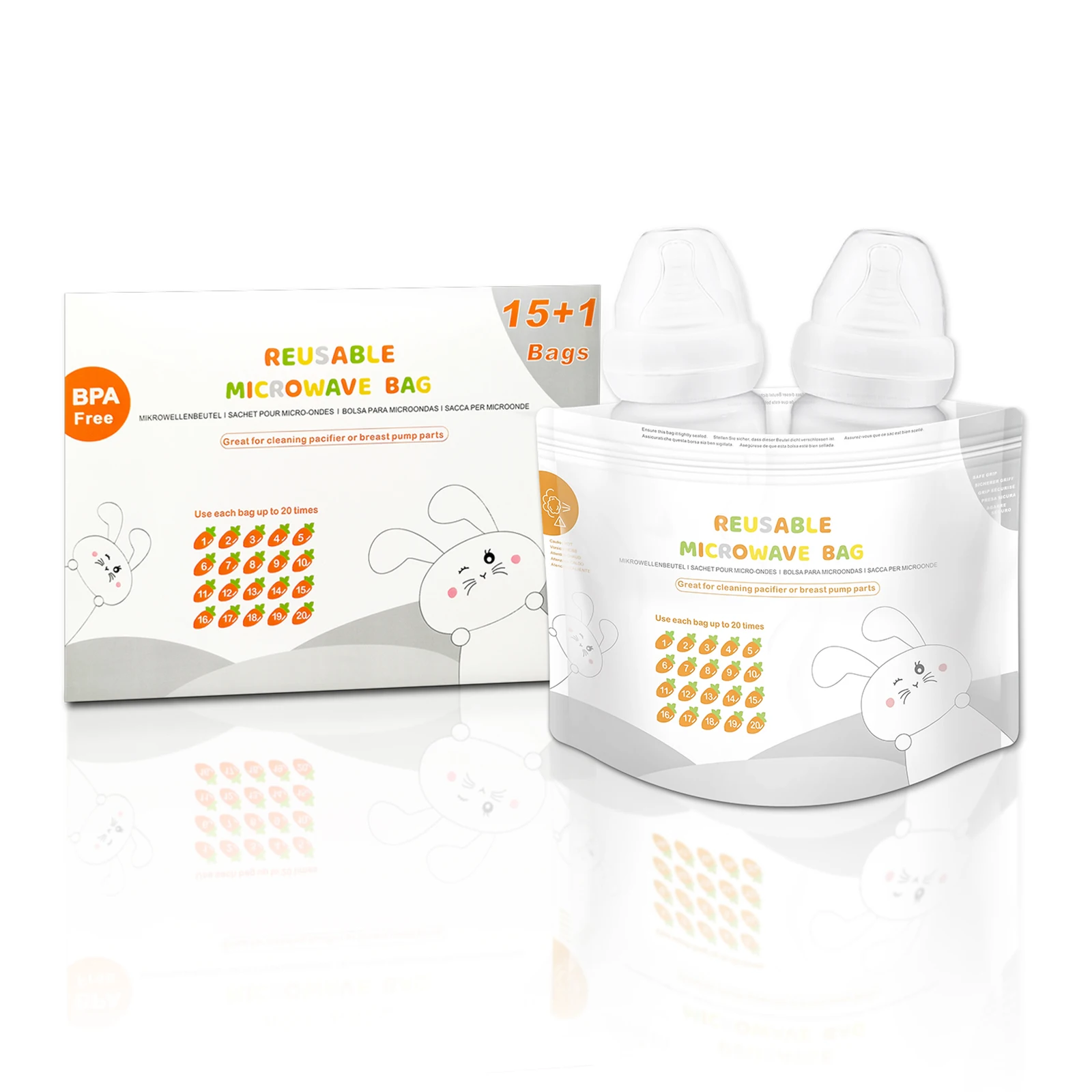 

Bottles Breast Pump Toys Disinfection Parents 16pcs Microwave Sterilization Bags Easy Operation Multiple Uses Steam Sterilizer