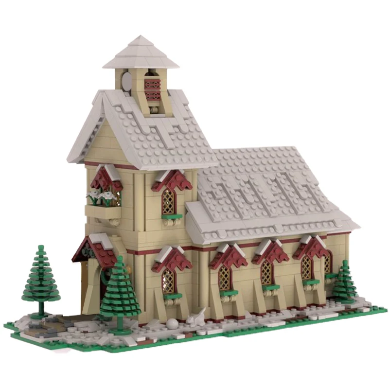 

MOC Architecture Series Winter Village Wedding Church Building Blocks Set Chapel House Model Bricks Toys For Children Xmas Gifts
