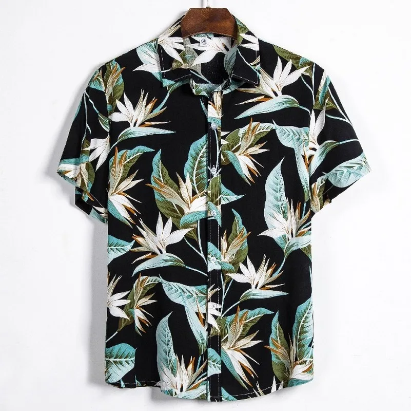 

Mens Fashion Clothing Trends 2021 Summer Men's Casual Short-sleeved Floral Shirt Camisas Para Hombre