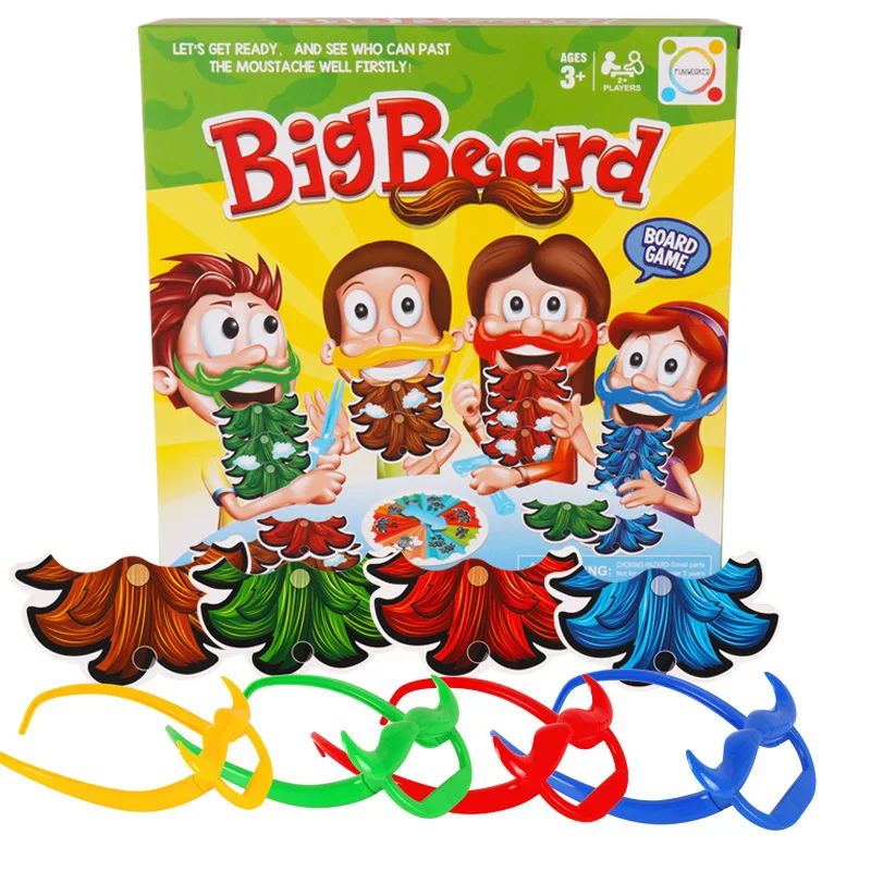 Novel Creative Big Beard Smash Fun Mustache Cut Game Parent-child Education Card Children Family Turntable | Игрушки и хобби