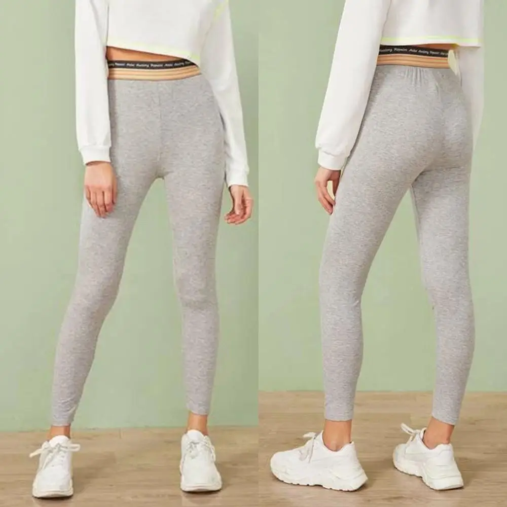 Повседневные однотонные женские спортивные Леггинсы дышащие повседневные
