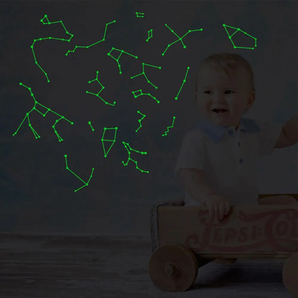 Флуоресцентные потолочные наклейки с двенадцатью созвездиями для спальни | Дом и