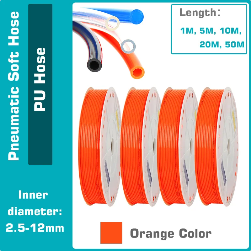 

5 Meter 8mm 6mm 10mm 4mm Air Hose PneumaticPU Hoses 12/14/16mm Compressor Polyurethane Tubing 8x5mm 4x2.5 6x4 8x5 12x8 Thicken
