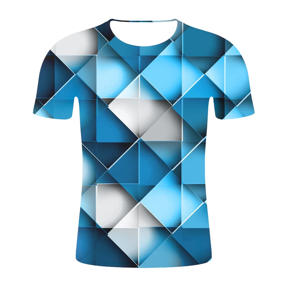 2019 Combination Of Geometric Forms 3D Printing MENS T Shirt Unisxe Funny Short Sleeved Tees Men/women Tops Men's T-shirts | Мужская