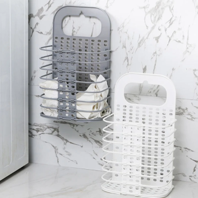 Складная корзина для белья пластиковая домашняя хранения настенная | Дом и сад