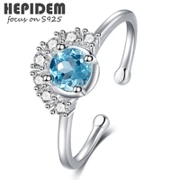 hepidem 100 really topaz 925 sterling silver rings 2021 new women natural blue gemstones gift s925 fine jewelry 6144