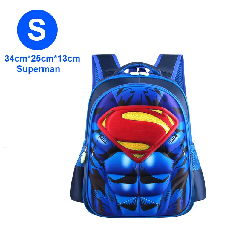 Blue S Superman MARVEL, Супермен, Бэтмен, Человек-паук, Bacpac, Капитан Америка, детские школьные сумки для мальчиков и девочек, студенческий рюкзак для молодых людей - Цвет: Blue S Superman