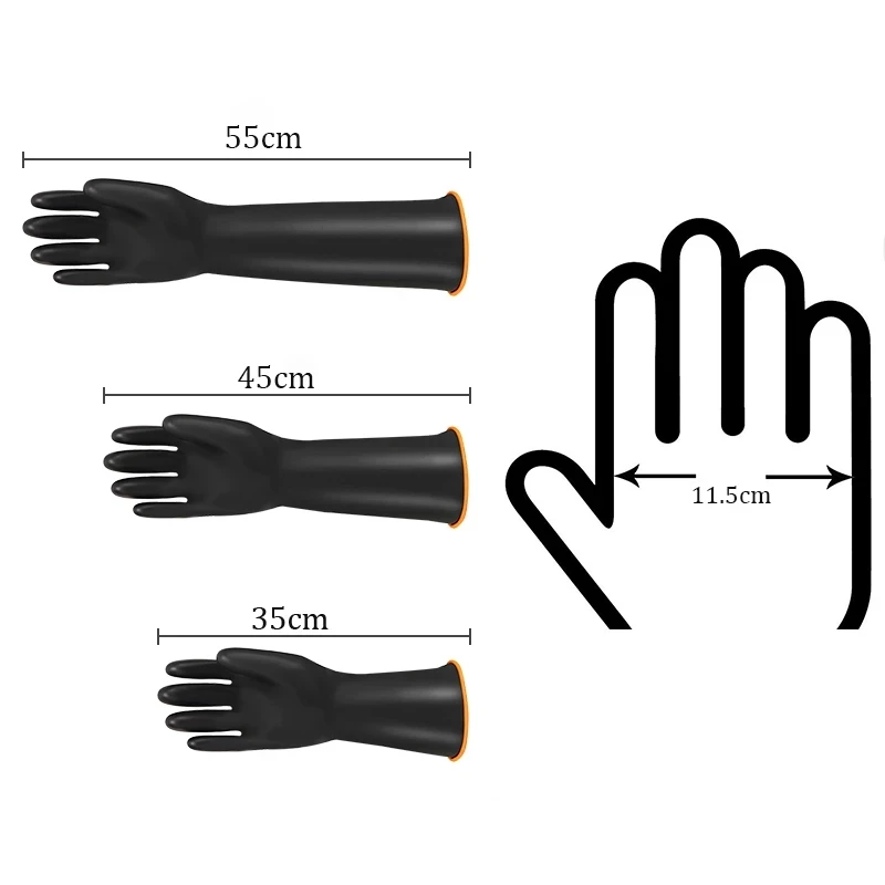 Сверхмощные химически стойкие резиновые перчатки рабочие кислотные