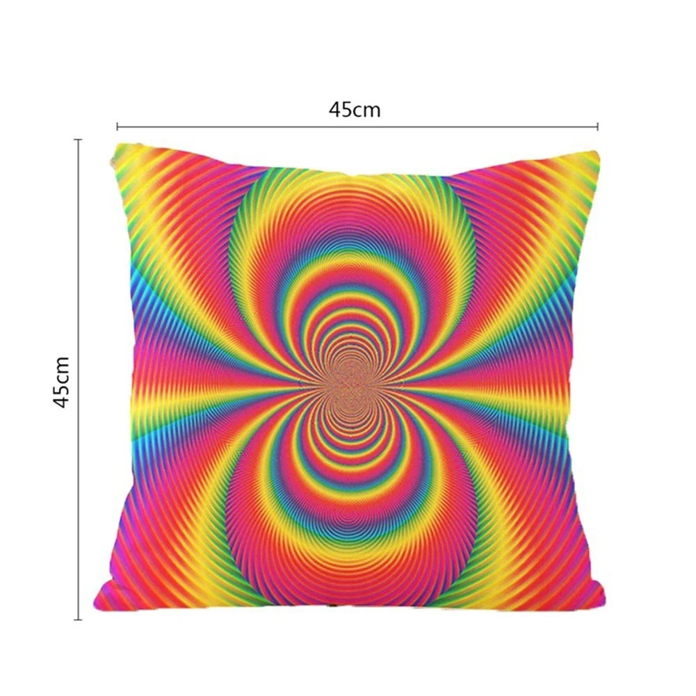

Rainbow Abstract Pattern Square Throw Pillow Case Colorful Geometric Polyester Cushion Cover for Home Car Sofa Pillow Cover