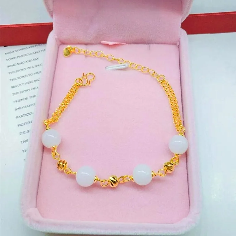 

Natural Hetian Jade Bracelet 925 Silver Fashion Jewelry Chalcedony Amulet Gifts for Women