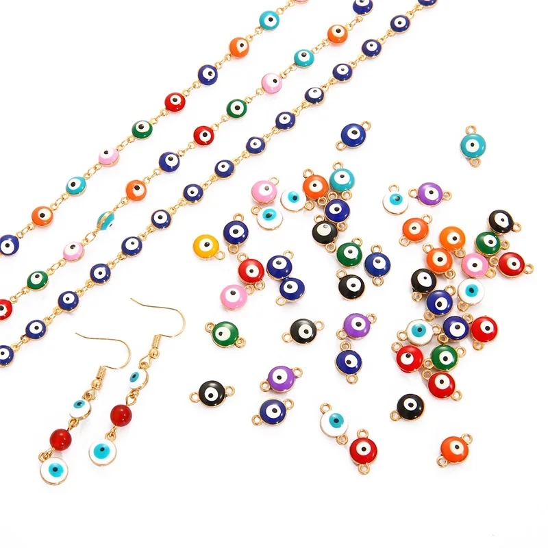 Мини-бусины от сглаза с эмалью для самостоятельного изготовления браслетов