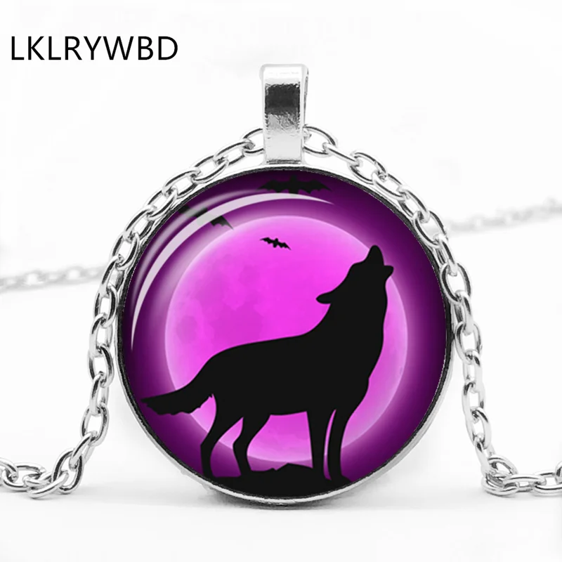 Модное красочное ожерелье волка дикого выпуклая круглая стеклянная
