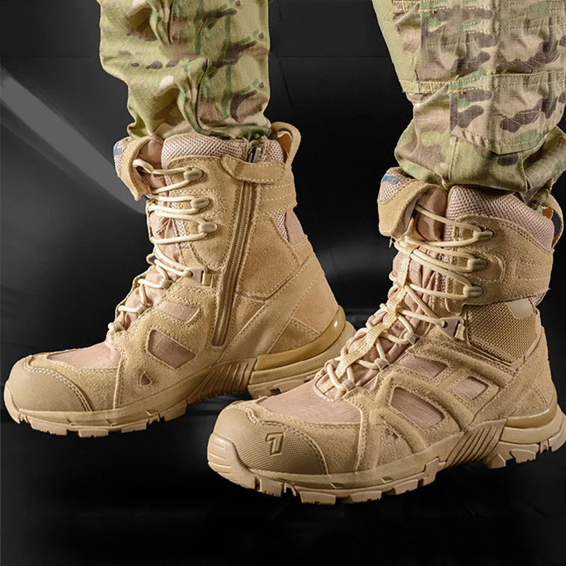 Мужские походные кожаные туфли нескользящие спортивные кроссовки для отдыха на