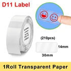 Прозрачная бумага для наклеек D11, водонепроницаемая устойчивая к разрыву жира термоэтикетка для портативного беспроводного производителя этикеток Niimbot D11