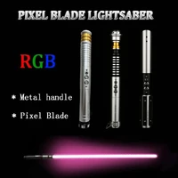 pixel blade lightsaber sword rgb discolored laser saber force lighting luminous toy sound foc lock up metal handle sabre de luz