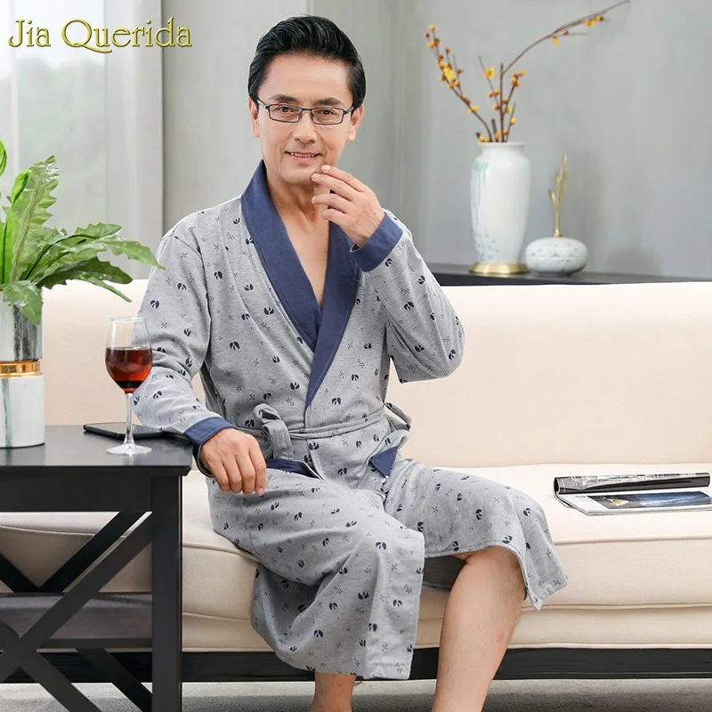 Роскошные мужские банные халаты 100% хлопок китайский Пижамный халат с длинным
