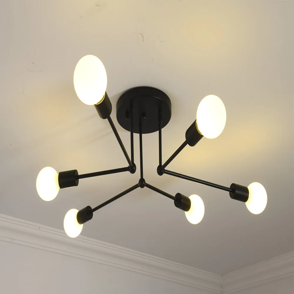 

European LED Ceiling Lights Nordic Art Restaurant Ceiling Lamps 6 Light Dining-room Hang lamp Home Decoration Lighting
