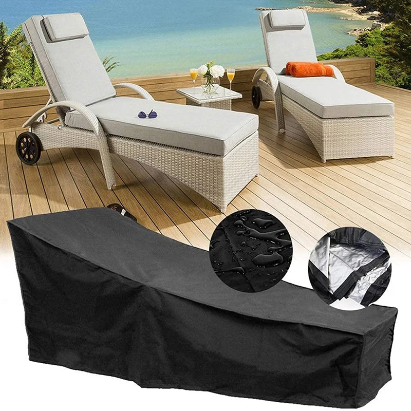 

1PC Cloth Patio Chaise Cover Patio Chair Case Sunbed Dust Protector Tool Balcony Lounger Dust-Proof Patio Lounge Protective