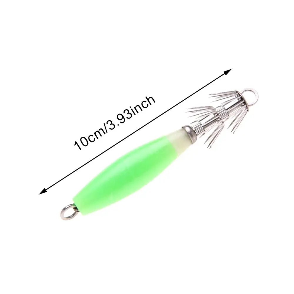 

5pcs Luminous Squid Jigs Light Green Fishing Lure Hook Bait Fishhook