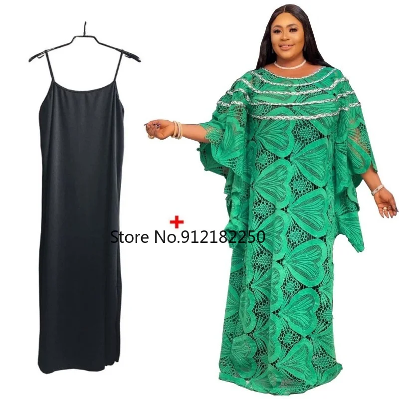 

Lace African Dresses for Women 2021 New African Clothes Dashiki Grand Boubou Robe Africaine Femme Bazin Riche Party Africa Dress