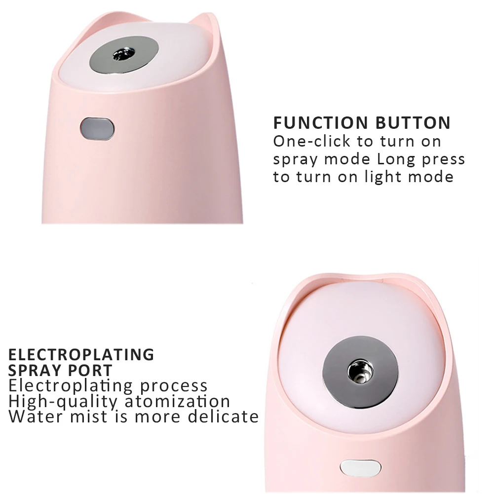USB Humidifier 280ml Mini Portable With Colorful LED Night Ligh For Home Office Room Mist Maker Humidification Gift | Дом и сад