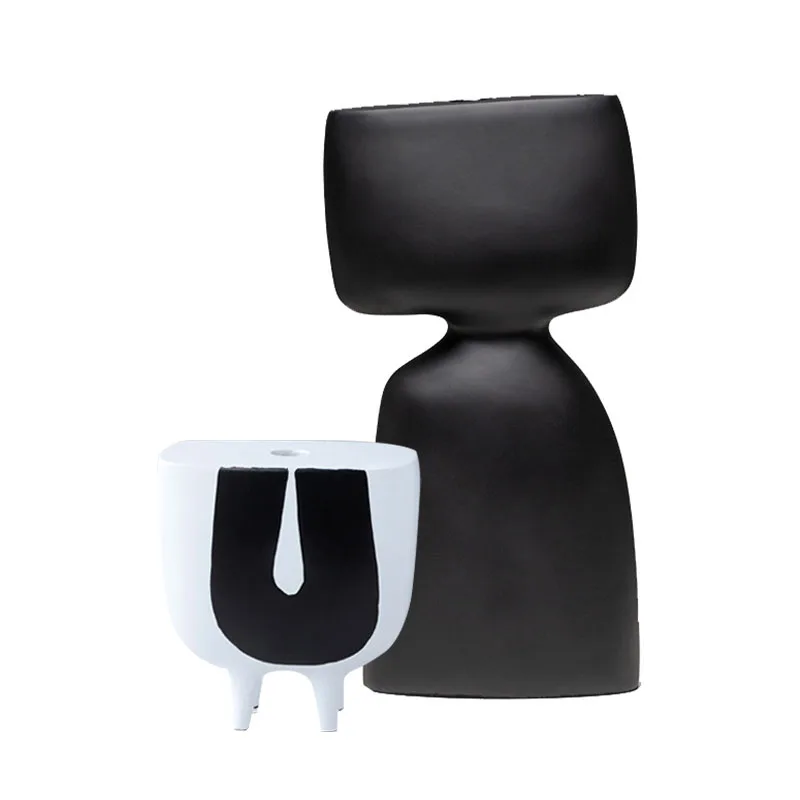 

Скандинавская креативная черная художественная ваза, керамическая ваза для цветов, гидропонное устройство, настольное Европейское украше...