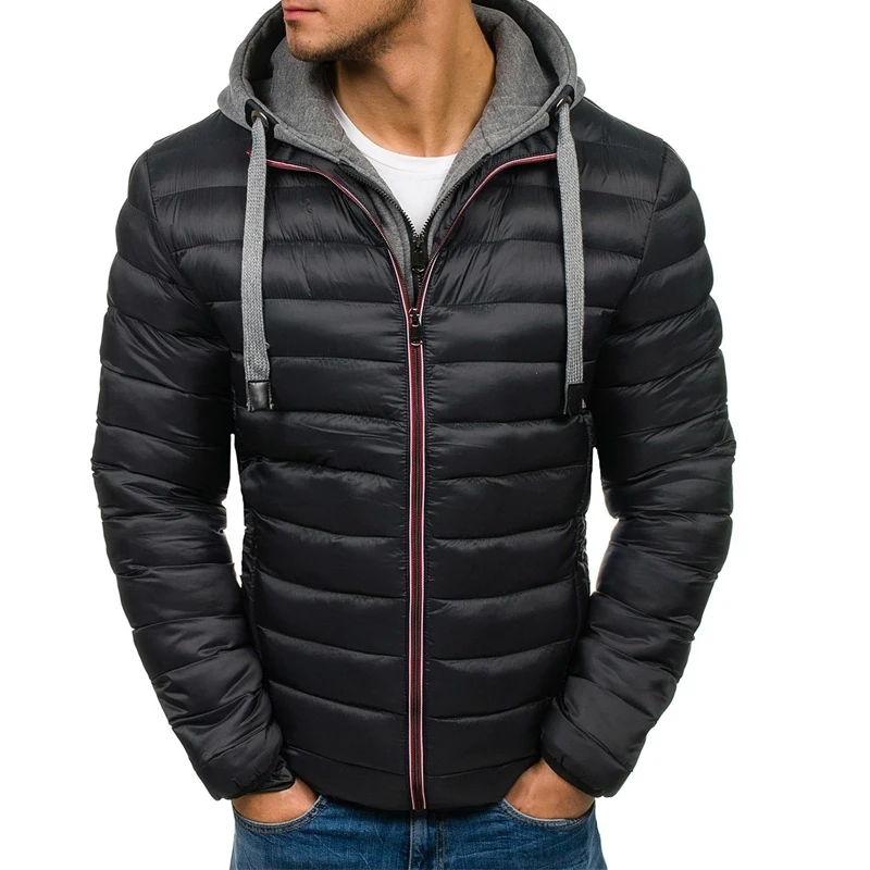 

2021 New Waterproof Winter Parkas Men Hooded Zipper Jacket Mens Warm Duck Coat Male Thicken Zipper Candy Color Mens Jackets