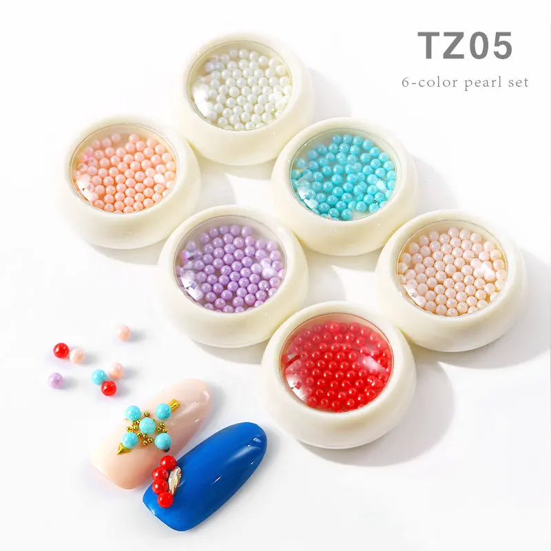 6 шт./лот Стразы для ногтей крошечные Стальные Бусины полукруглые жемчужные