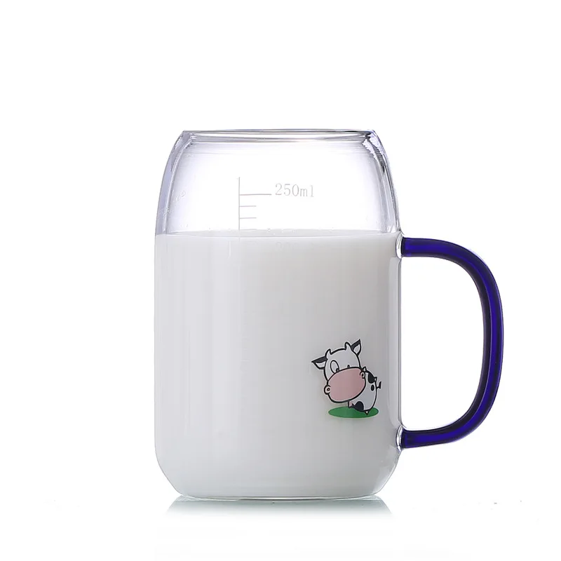 

New Product with Cartoon Scaled Milk Cup Student Cartoon Glass Gift Breakfast Family Water Cup