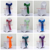 cheap price satin chair sash tie bow for banquet chair cover wedding banquet event decoration