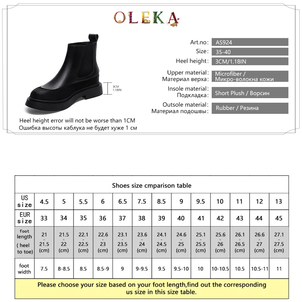 

OLEKA Mid-calf Winter Boots For Women Square Heel Rome Round Toe Leather Boots Women Neutral Style Punk New AS924