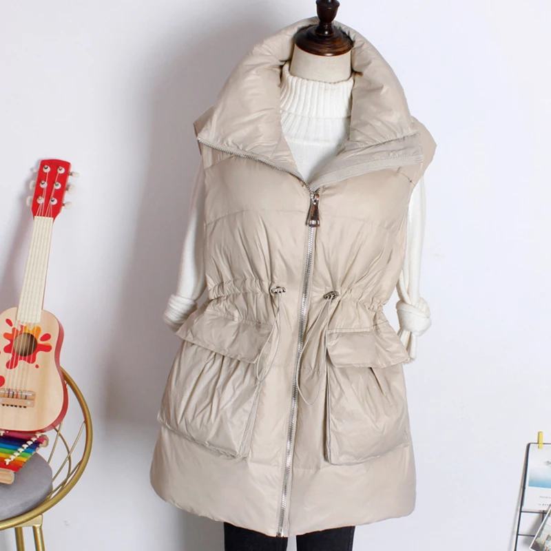 SEDUTMO зимний женский жилет на утином пуху Длинные куртки Туника плотный весенние