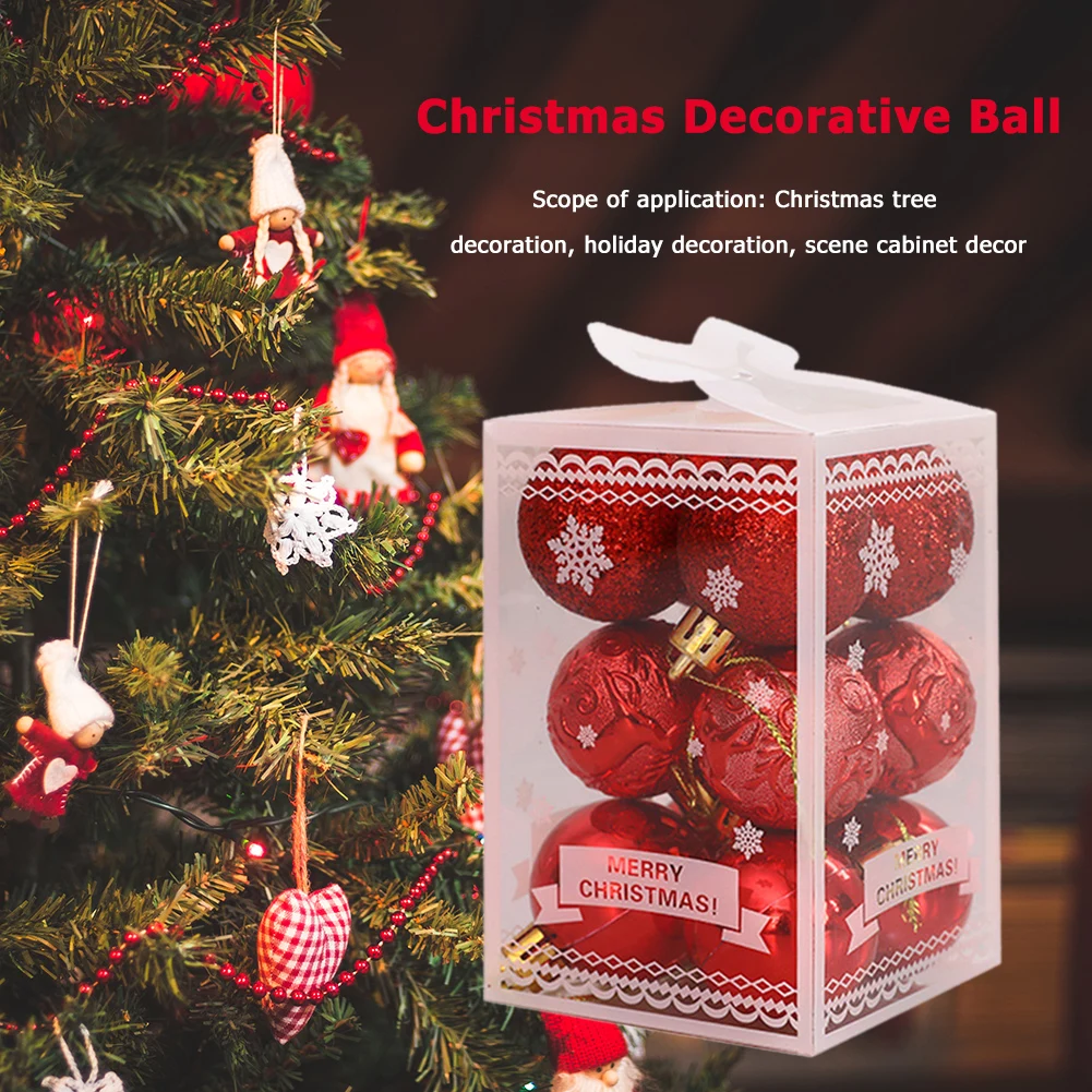 

12pcs Colorful Christmas Balls Creative Xmas Tree Hanging Pendant Ornaments Home Party Decorations New Year Gift Kids Toys