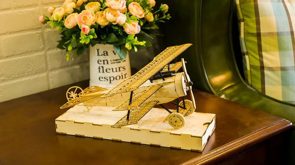 Деревянные строительные наборы сделай сам игрушки подарок на Рождество 1:18 Fokker DRI