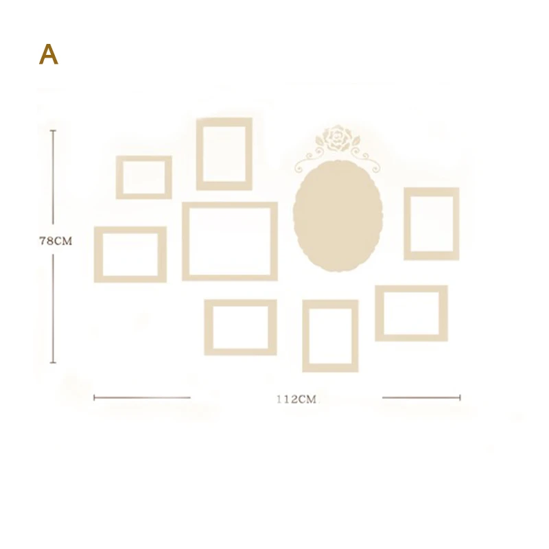 9 шт./компл. набор фоторамок в стиле ретро с цветочным рисунком подвесная