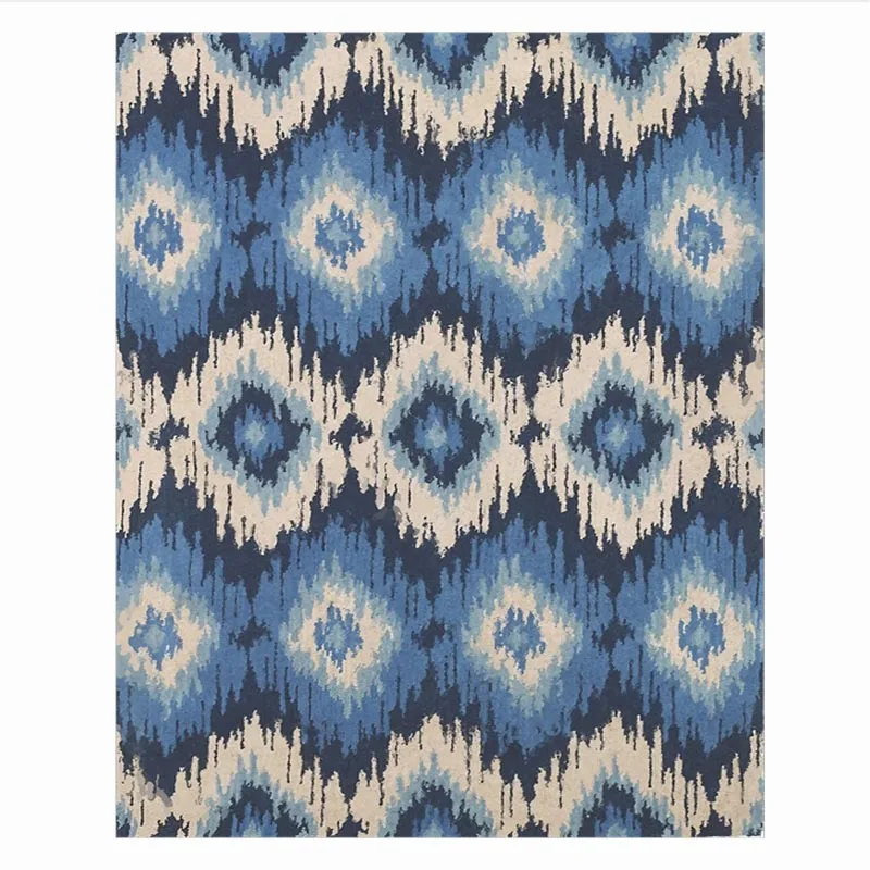 Абстрактный синий серый геометрический Алмазный решетчатый ковер в