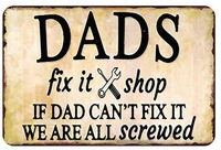 lplpol retro metal sign dads fix it shop if dad cant fix it we are all screwed vintage tin sign 8 x 12