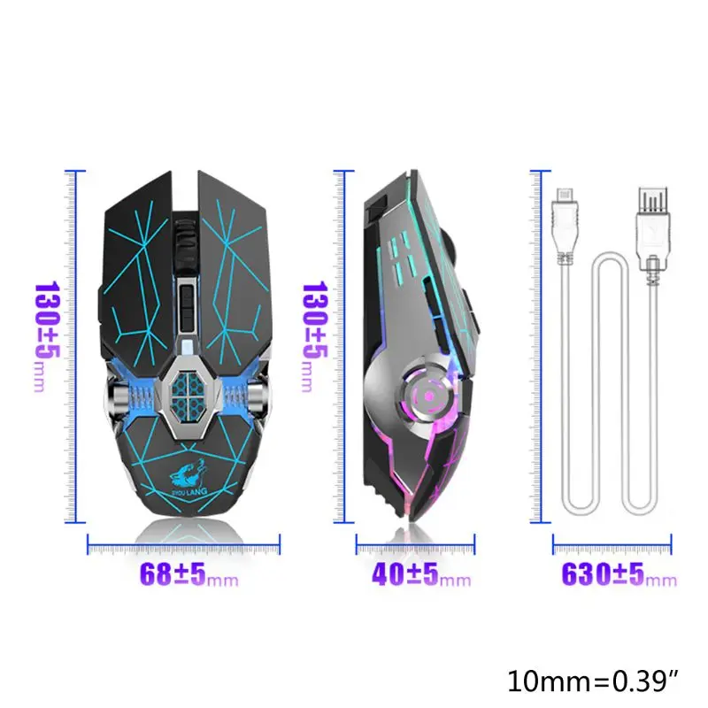 

X13 Wireless Charging Game Mouse Mute Luminous Mechanical Mouse Mice for Gaming Lovers Accessories J0PB