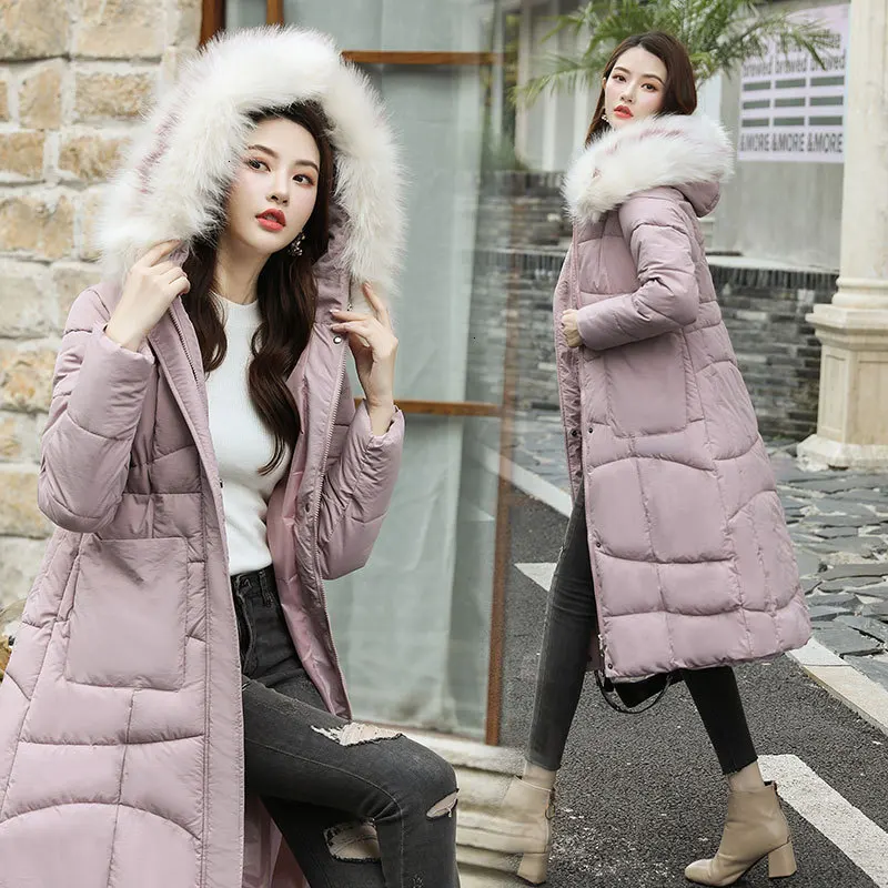 Зимняя женская куртка 2019 han edition длинная хлопковая стеганая с толстым тяжелым