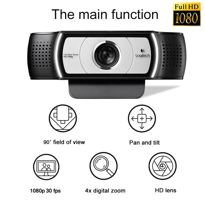 Веб камера Logitech C930c оригинальная умная HD с поддержкой разрешения 1080P и крышкой для