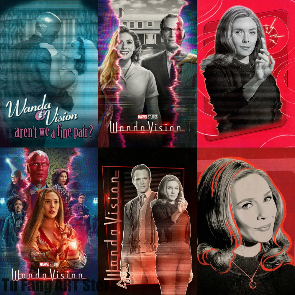 

Canvas Painting Wandavision TV Show Marvel The Avengers Wall Art Posters and Prints Nordic Room Decor Pictures Home Decoration