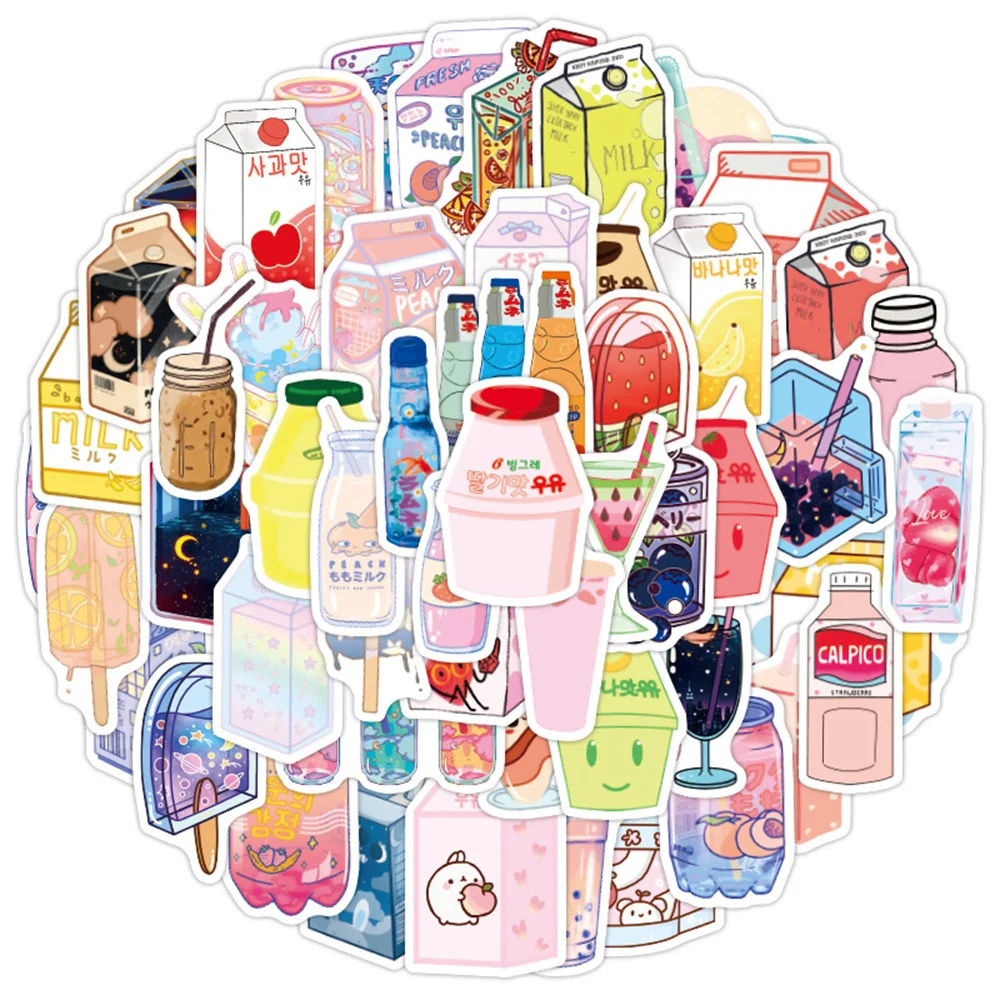 

10/30/50PCS INS Style Cute Drink Cartoon Stickers Laptop Guitar Luggage Fridge Waterproof Graffiti Sticker Decal Kid Classic Toy