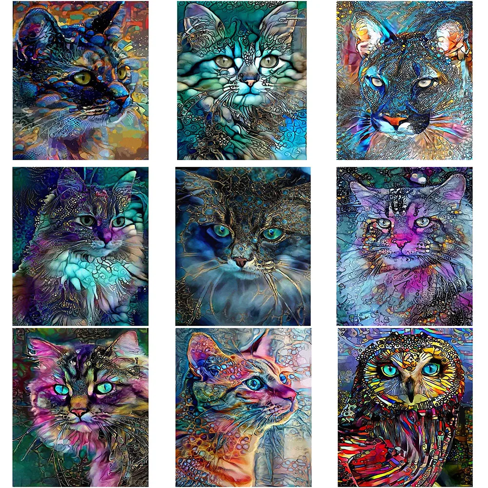 

DIY Diamond Painting Cats Cross Stitch Crafts Diamond Embroidery Animals Sale Rhinestones Art Gift Picture Mosaic Home Decor