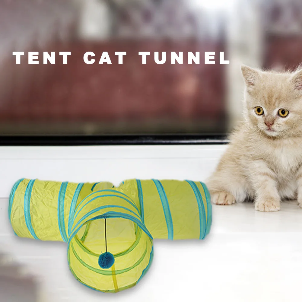 

3-way Collapsible Cat Tunnel Kitten Channel Tube Animal Play Games Pet Supplies Indoor Outdoor Pet Toys Cats Foldable Tunnel