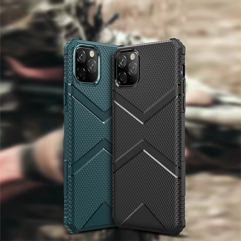 

Luxury Diamond Shield Armor Silicone Phone Case For iPhone 11 Pro Max SE XSmax XR XS X 8 7 6s 6 Plus Shockproof Breathable Cover