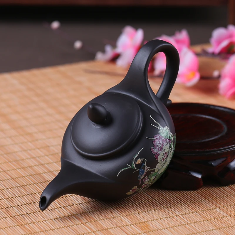 Исин Чайник 120 мл Фиолетовый Глиняный ручной работы горшки Цзы-Ша Китайский