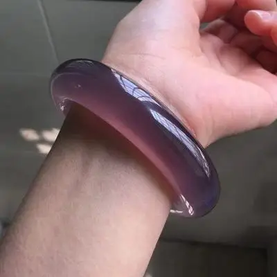 

Natural agate and chalcedony 54-62mm imperial purple bracelet elegant princess jewelry, best gift for mother to girlfriend